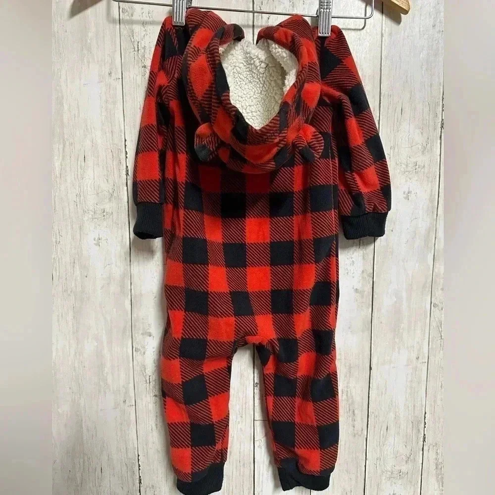 Carter’s 18M Fleece Buffalo Plaid One-Piece